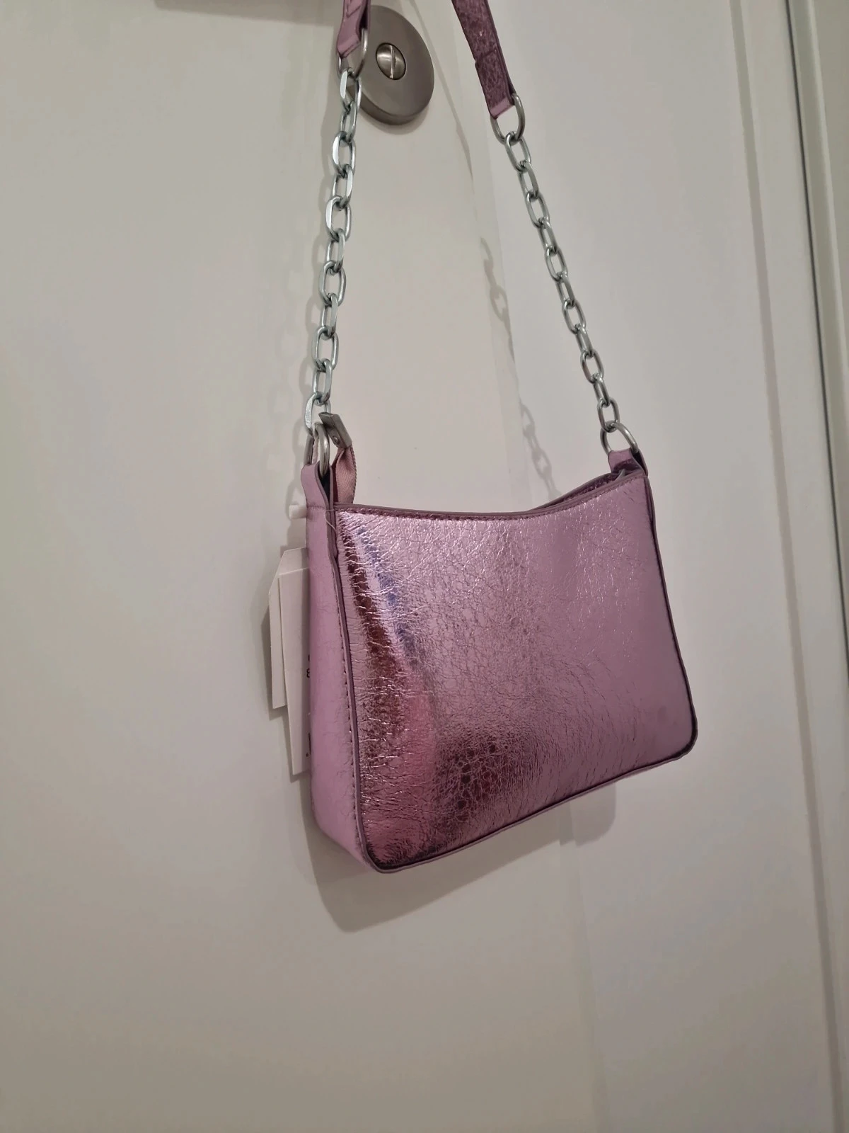 Sac bandoulière rose brillant – photo 4